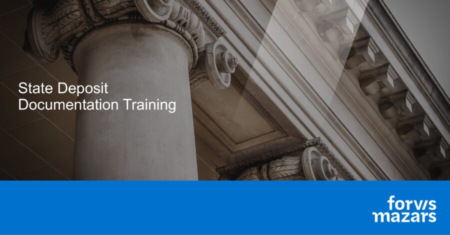 State Deposit Documentation Training